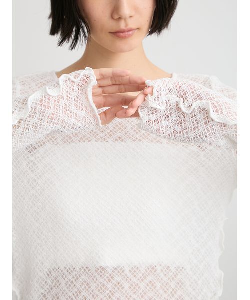 MIESROHE(ミースロエ)の「【洗える】レースカットトップス(Tシャツ/カットソー・レディース・ブラック/ホワイト/ベージュ・F)」の13枚目の写真