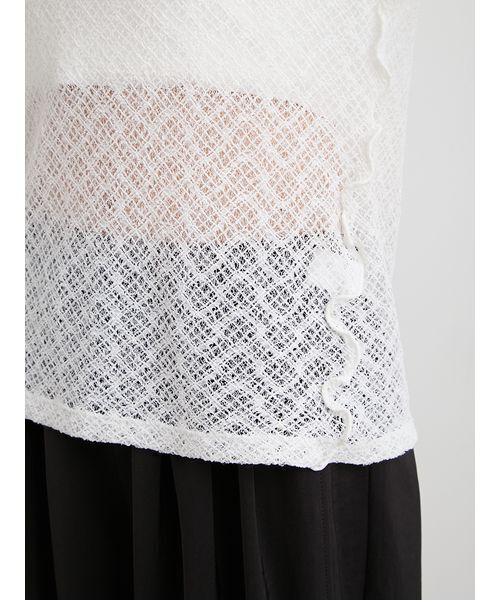 MIESROHE(ミースロエ)の「【洗える】レースカットトップス(Tシャツ/カットソー・レディース・ブラック/ホワイト/ベージュ・F)」の14枚目の写真