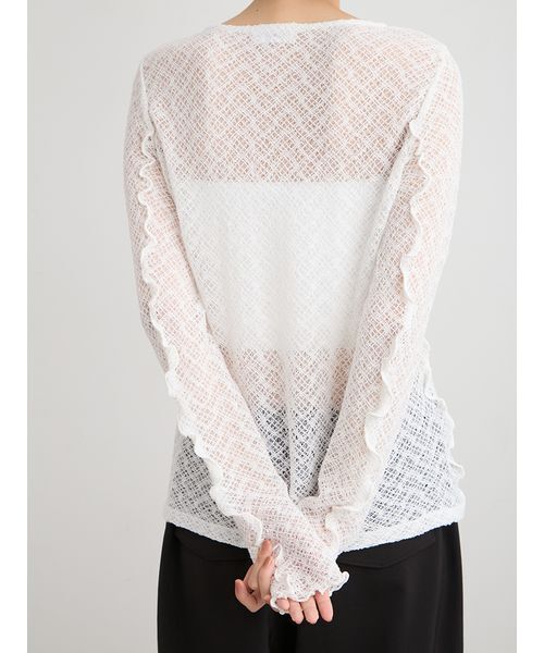 MIESROHE(ミースロエ)の「【洗える】レースカットトップス(Tシャツ/カットソー・レディース・ブラック/ホワイト/ベージュ・F)」の15枚目の写真