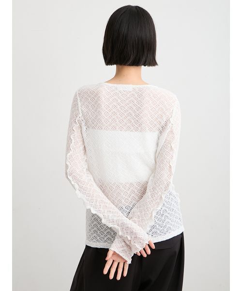 MIESROHE(ミースロエ)の「【洗える】レースカットトップス(Tシャツ/カットソー・レディース・ブラック/ホワイト/ベージュ・F)」の17枚目の写真
