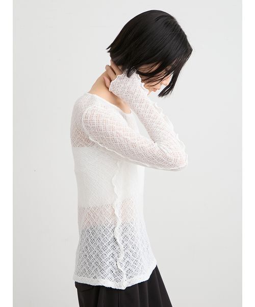 MIESROHE(ミースロエ)の「【洗える】レースカットトップス(Tシャツ/カットソー・レディース・ブラック/ホワイト/ベージュ・F)」の19枚目の写真