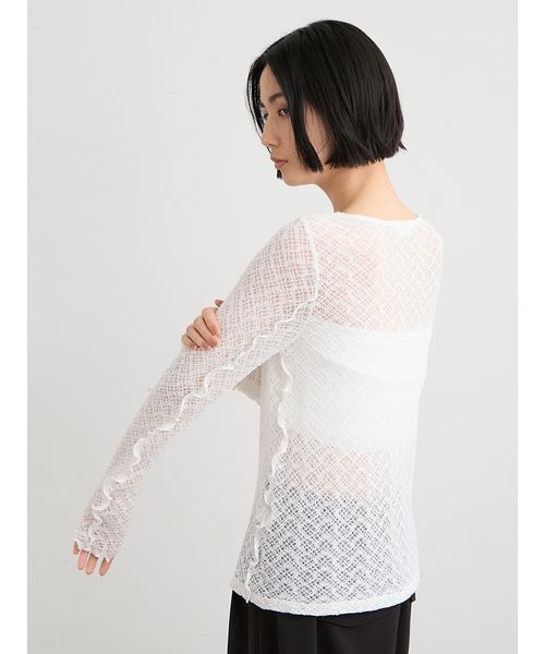 MIESROHE(ミースロエ)の「【洗える】レースカットトップス(Tシャツ/カットソー・レディース・ブラック/ホワイト/ベージュ・F)」の21枚目の写真