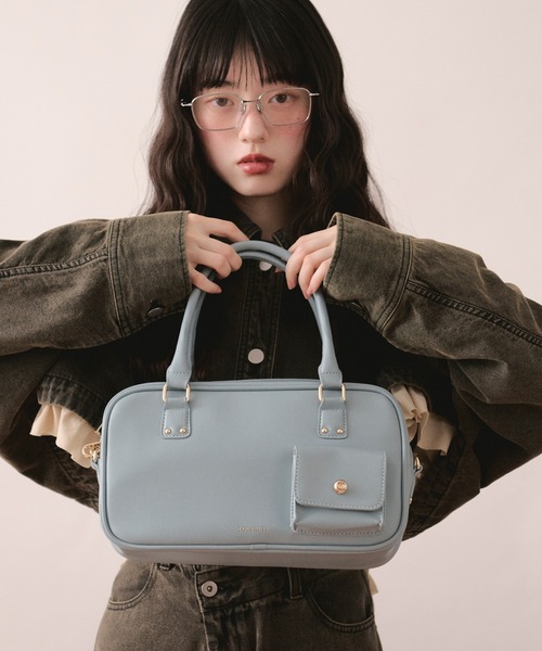 loin nuit(ロワンニュイ)の「multi way boston bag / マルチウェイボストンバッグ(ボストンバッグ・レディース・ライトブルー/ブラウン/レッド・FREE)」の6枚目の写真