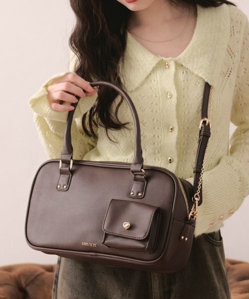 loin nuit(ロワンニュイ)の「multi way boston bag / マルチウェイボストンバッグ(ボストンバッグ・レディース・ライトブルー/ブラウン/レッド・FREE)」の4枚目の写真