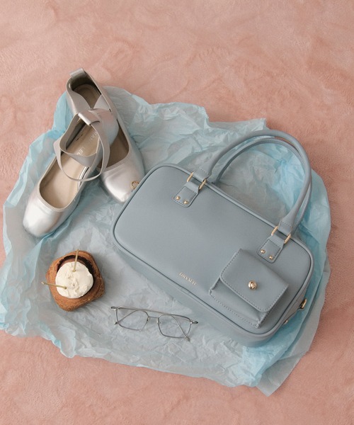 loin nuit(ロワンニュイ)の「multi way boston bag / マルチウェイボストンバッグ(ボストンバッグ・レディース・ライトブルー/ブラウン/レッド・FREE)」の7枚目の写真