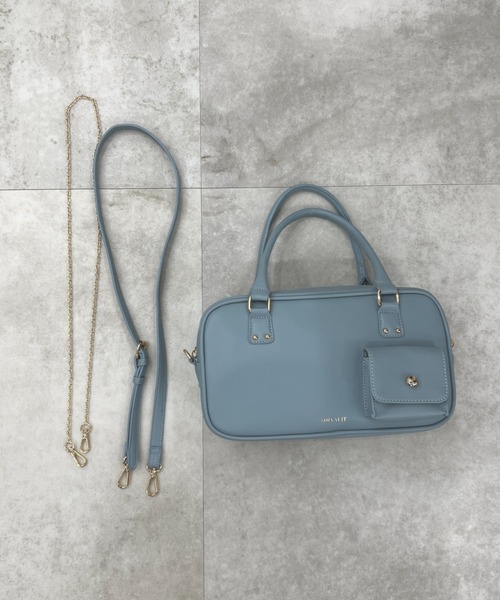 loin nuit(ロワンニュイ)の「multi way boston bag / マルチウェイボストンバッグ(ボストンバッグ・レディース・ライトブルー/ブラウン/レッド・FREE)」の8枚目の写真