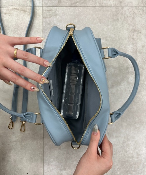 loin nuit(ロワンニュイ)の「multi way boston bag / マルチウェイボストンバッグ(ボストンバッグ・レディース・ライトブルー/ブラウン/レッド・FREE)」の9枚目の写真