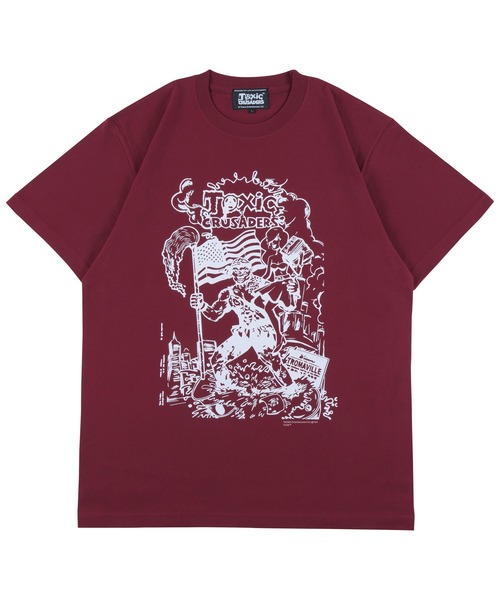 MEDICOM TOY（メディコムトイ）の「MLE × The Toxic Crusaders "FLAG" TEE（Tシャツ/カットソー・メンズ・ブラック/バーガンディー/ネイビー・SMALL/MEDIUM/LARGE/X-LARGE）」の3枚目の写真