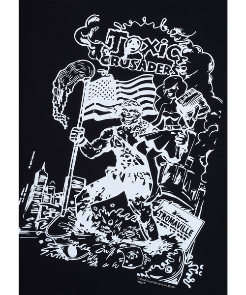 MEDICOM TOY（メディコムトイ）の「MLE × The Toxic Crusaders "FLAG" TEE（Tシャツ/カットソー・メンズ・ブラック/バーガンディー/ネイビー・SMALL/MEDIUM/LARGE/X-LARGE）」の6枚目の写真