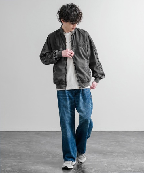 KRIFF MAYER（クリフメイヤー）の「KRIFF MAYER オーバーサイズショート丈ブルゾン ダービージャケット 2534003（ブルゾン・メンズ・ベージュ/チャコール・XL/L/M）」の8枚目の写真