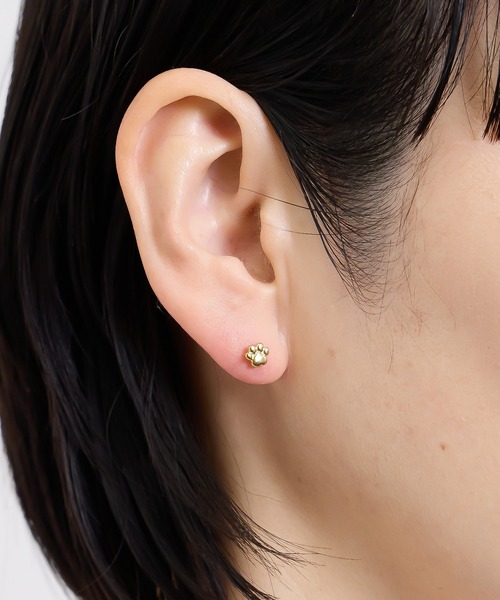 gargle(ガーグル)の「gargle ガーグル:STAINLESS ステンレスシリーズ 肉球 ねこ ネコ ピアス(ピアス(両耳用)・レディース・シルバー/ゴールド・FREE)」の1枚目の写真