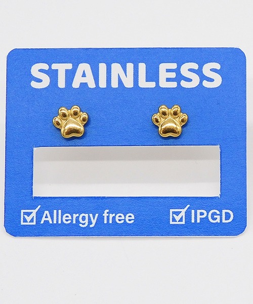 gargle(ガーグル)の「gargle ガーグル:STAINLESS ステンレスシリーズ 肉球 ねこ ネコ ピアス(ピアス(両耳用)・レディース・シルバー/ゴールド・FREE)」の6枚目の写真