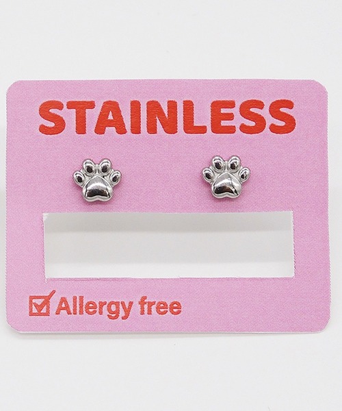 gargle(ガーグル)の「gargle ガーグル:STAINLESS ステンレスシリーズ 肉球 ねこ ネコ ピアス(ピアス(両耳用)・レディース・シルバー/ゴールド・FREE)」の3枚目の写真
