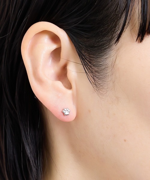 gargle(ガーグル)の「gargle ガーグル:STAINLESS ステンレスシリーズ 肉球 ねこ ネコ ピアス(ピアス(両耳用)・レディース・シルバー/ゴールド・FREE)」の4枚目の写真