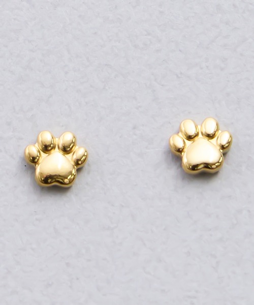 gargle(ガーグル)の「gargle ガーグル:STAINLESS ステンレスシリーズ 肉球 ねこ ネコ ピアス(ピアス(両耳用)・レディース・シルバー/ゴールド・FREE)」の5枚目の写真