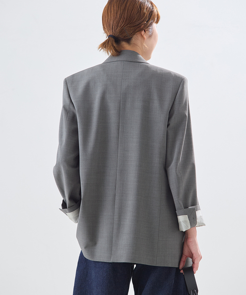 journal standard L'essage（ジャーナルスタンダードレサージュ）の「《セットアップ可》【金子綾さん着用】LANA ダブルブレストジャケット（テーラードジャケット・レディース・ブラウン/グレー・FREE）」の7枚目の写真