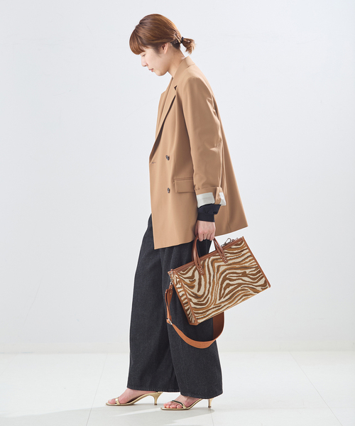 journal standard L'essage（ジャーナルスタンダードレサージュ）の「《セットアップ可》【金子綾さん着用】LANA ダブルブレストジャケット（テーラードジャケット・レディース・ブラウン/グレー・FREE）」の9枚目の写真