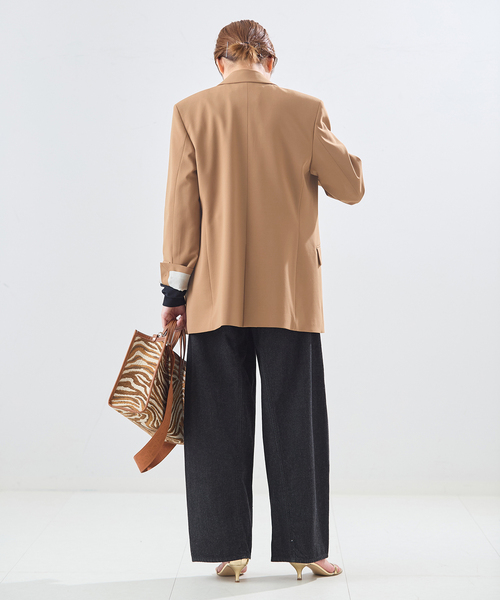 journal standard L'essage（ジャーナルスタンダードレサージュ）の「《セットアップ可》【金子綾さん着用】LANA ダブルブレストジャケット（テーラードジャケット・レディース・ブラウン/グレー・FREE）」の10枚目の写真