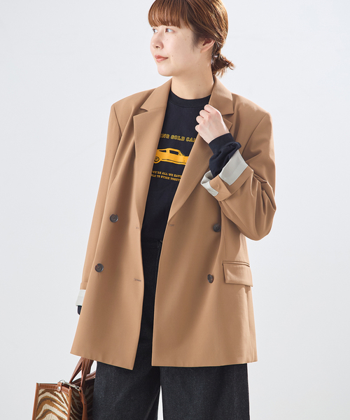 journal standard L'essage（ジャーナルスタンダードレサージュ）の「《セットアップ可》【金子綾さん着用】LANA ダブルブレストジャケット（テーラードジャケット・レディース・ブラウン/グレー・FREE）」の11枚目の写真