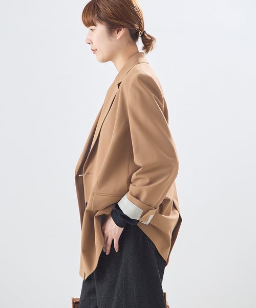 journal standard L'essage（ジャーナルスタンダードレサージュ）の「《セットアップ可》【金子綾さん着用】LANA ダブルブレストジャケット（テーラードジャケット・レディース・ブラウン/グレー・FREE）」の12枚目の写真