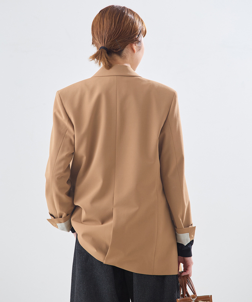 journal standard L'essage（ジャーナルスタンダードレサージュ）の「《セットアップ可》【金子綾さん着用】LANA ダブルブレストジャケット（テーラードジャケット・レディース・ブラウン/グレー・FREE）」の13枚目の写真