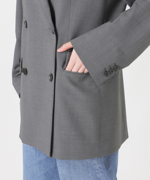 journal standard L'essage（ジャーナルスタンダードレサージュ）の「《セットアップ可》【金子綾さん着用】LANA ダブルブレストジャケット（テーラードジャケット・レディース・ブラウン/グレー・FREE）」の20枚目の写真