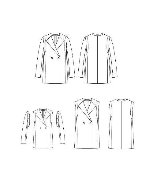 White Collection(ホワイトコレクション)の「【 コーデ自在 】 ライトモククロス・2WAYダブルジャケット(テーラードジャケット・レディース・グレイッシュベージュ/グレー/ネイビー・L/M/S)」の4枚目の写真