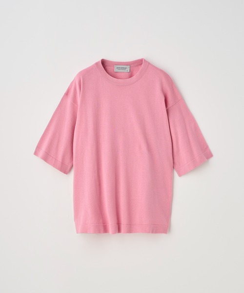 JOHN SMEDLEY(ジョンスメドレー)の「コットンニットTシャツ(ニット/セーター・レディース・ピンク系1・M)」の1枚目の写真