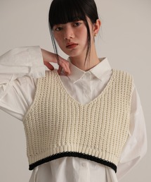 TENTO（テント）の「モールヤーン ショート丈ニットベスト（ベスト）」