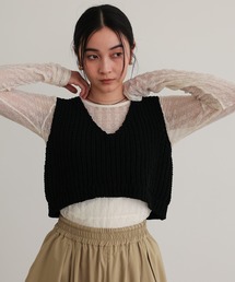 TENTO（テント）の「モールヤーン ショート丈ニットベスト（ベスト）」