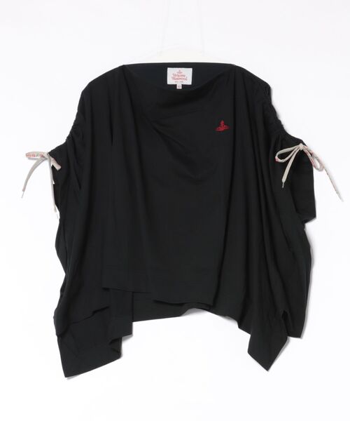 Vivienne Westwood ギャザースリーブカットソー オーガニックドライ天竺ドローストリングギャザーリラックストップ（T