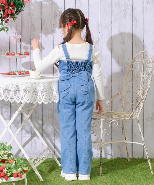 mezzo piano(メゾピアノ)の「後ろリボン デニムパンツ(デニムパンツ・キッズ・ネイビー/サックスブルー・130cm/140cm/120cm/110cm)」の17枚目の写真