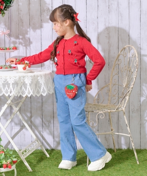 mezzo piano(メゾピアノ)の「後ろリボン デニムパンツ(デニムパンツ・キッズ・ネイビー/サックスブルー・130cm/140cm/120cm/110cm)」の19枚目の写真