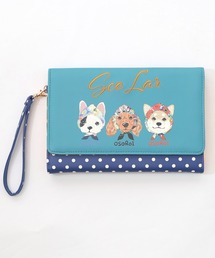 ScoLar（スカラー）の「SC81-21：頭巾わんちゃん×ドット柄 ロゴ刺繍入りマルチケース（財布）」