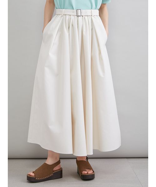 Mila Owen(ミラオーウェン)の「ウエストゴムタックフレアスカート(スカート・レディース・ブラウン/アイボリー/チェック・00/1/0)」の1枚目の写真