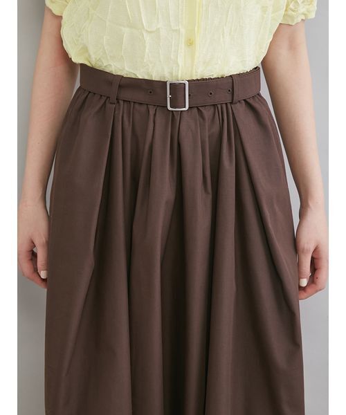 Mila Owen(ミラオーウェン)の「ウエストゴムタックフレアスカート(スカート・レディース・ブラウン/アイボリー/チェック・00/1/0)」の7枚目の写真