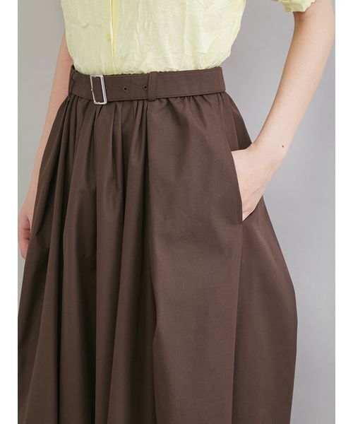 Mila Owen(ミラオーウェン)の「ウエストゴムタックフレアスカート(スカート・レディース・ブラウン/アイボリー/チェック・00/1/0)」の8枚目の写真