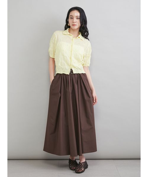 Mila Owen(ミラオーウェン)の「ウエストゴムタックフレアスカート(スカート・レディース・ブラウン/アイボリー/チェック・00/1/0)」の11枚目の写真