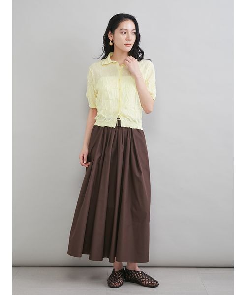 Mila Owen(ミラオーウェン)の「ウエストゴムタックフレアスカート(スカート・レディース・ブラウン/アイボリー/チェック・00/1/0)」の12枚目の写真