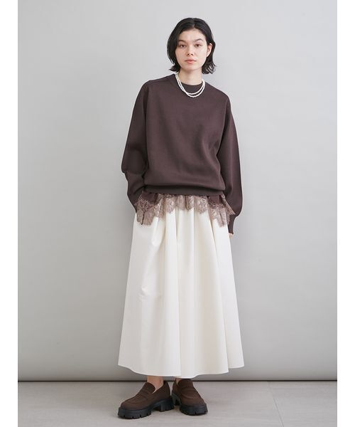 Mila Owen(ミラオーウェン)の「ウエストゴムタックフレアスカート(スカート・レディース・ブラウン/アイボリー/チェック・00/1/0)」の18枚目の写真