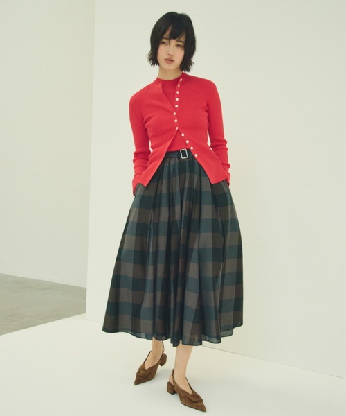 Mila Owen(ミラオーウェン)の「ウエストゴムタックフレアスカート(スカート・レディース・ブラウン/アイボリー/チェック・00/1/0)」の22枚目の写真