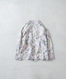 quadro（クオドロ）の「ローン花柄ptスタンドカラーAラインワイドシャツ（シャツ/ブラウス）」
