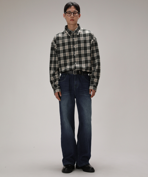DEVELOVE（デヴローブ）の「ソフトフェイドセミワイドデニムパンツ_ブルー（デニムパンツ・メンズ・ブルー・L/XL/2XL/M）」の4枚目の写真