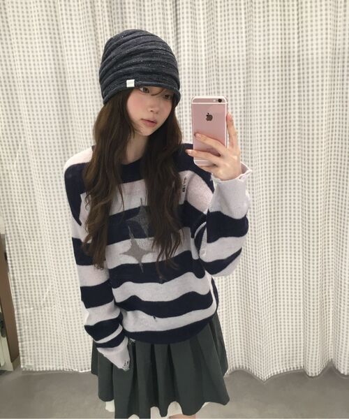 MEA（メア）の「VINTAGE STRIPED LIGHTWEIGHT KNIT [NAVY]（ニット/セーター・メンズ・その他・2/3）」の5枚目の写真