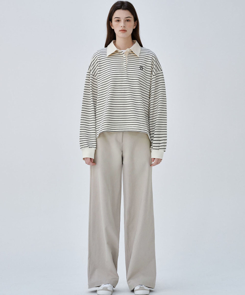 MALOUPE（マロップ）の「5114 クロップストライプTシャツ (クリーム)（ポロシャツ・レディース・その他・FREE）」の6枚目の写真