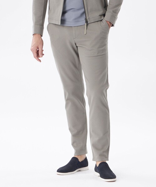 EPOCA UOMO(エポカウォモ)の「*Safari5月号掲載*ミニワッフルジャージーパンツ(その他パンツ・メンズ・ベージュ系その他/ブラック・46/48)」の2枚目の写真