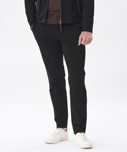 EPOCA UOMO(エポカウォモ)の「*Safari5月号掲載*ミニワッフルジャージーパンツ(その他パンツ・メンズ・ベージュ系その他/ブラック・46/48)」の1枚目の写真