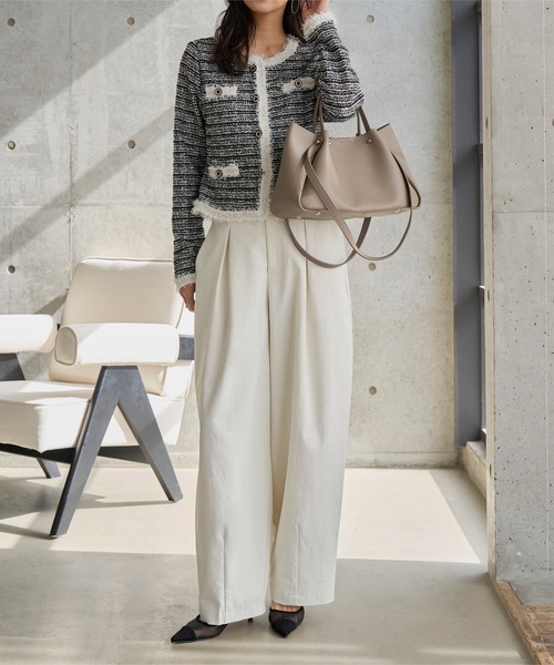 KOBE LETTUCE（コウベレタス）の「2wayハンドバッグ（ハンドバッグ・レディース・グレイッシュベージュ/ブラック・F）」の7枚目の写真