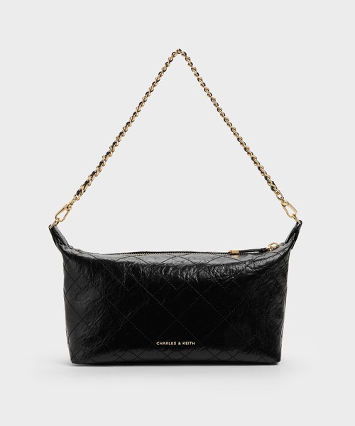 CHARLES & KEITH(チャールズ & キース)の「Duo ドゥオ キルティング ショルダーバッグ(ショルダーバッグ・レディース・ブラック/ピンク系その他3/ライトイエロー・S)」の4枚目の写真