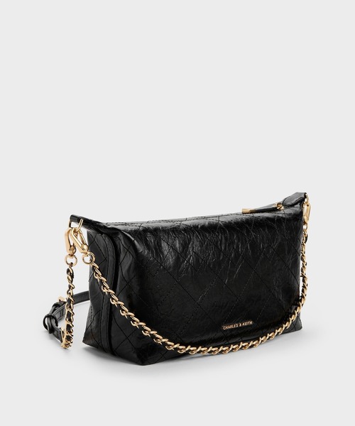 CHARLES & KEITH(チャールズ & キース)の「Duo ドゥオ キルティング ショルダーバッグ(ショルダーバッグ・レディース・ブラック/ピンク系その他3/ライトイエロー・S)」の5枚目の写真